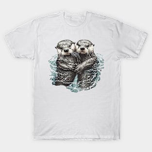 Otters swimming T-Shirt